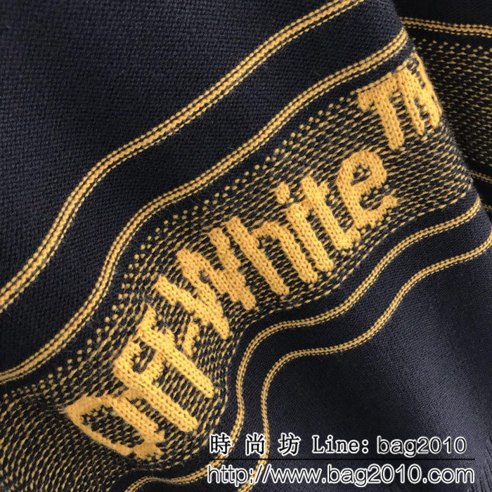 OFF-White18ss秋冬新款 官網同步 落肩剪口破洞羊毛衫 ydi1085